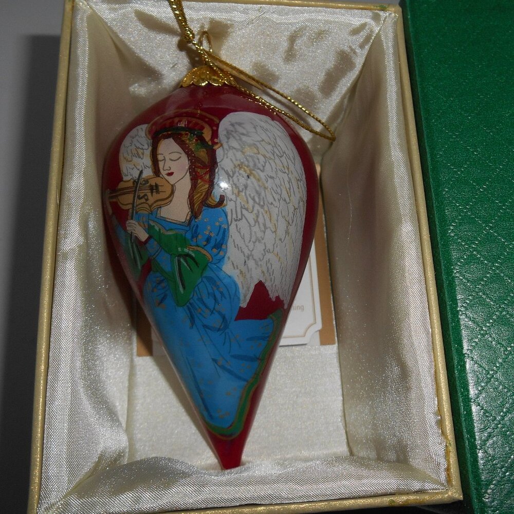 PIER 1 IMPORTS 2017 ANGEL WITH VIOLIN LI BIEN TEARDROP GLASS CHRISTMAS ORNAMENT